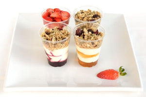 Granola Pot with Yoghurt, Fresh Fruit and Fruit Compote.